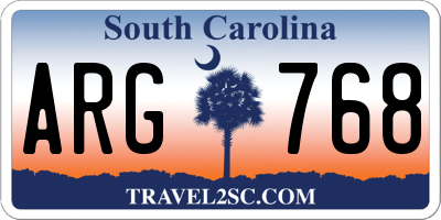 SC license plate ARG768