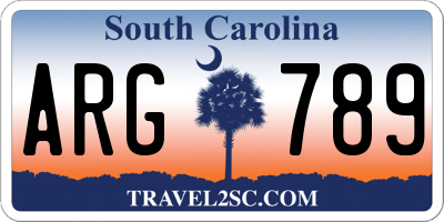 SC license plate ARG789