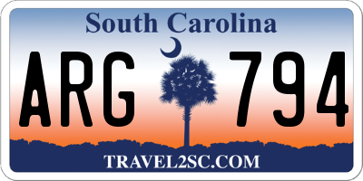 SC license plate ARG794