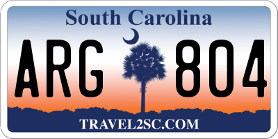 SC license plate ARG804