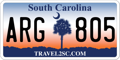 SC license plate ARG805
