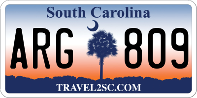 SC license plate ARG809