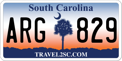 SC license plate ARG829