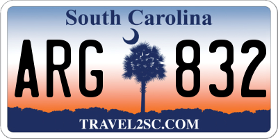SC license plate ARG832