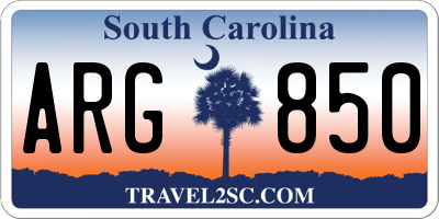 SC license plate ARG850