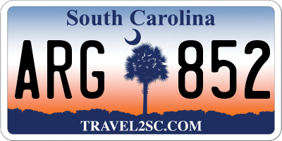 SC license plate ARG852