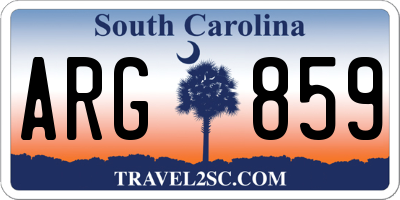SC license plate ARG859