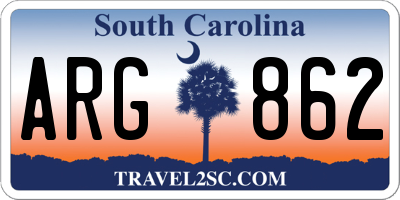 SC license plate ARG862