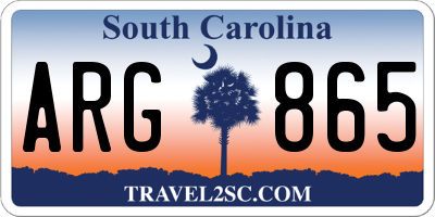 SC license plate ARG865