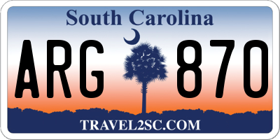 SC license plate ARG870