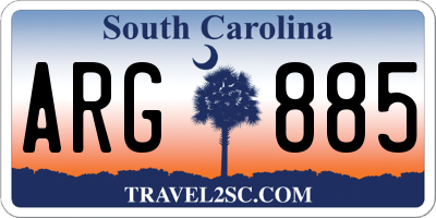 SC license plate ARG885