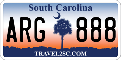 SC license plate ARG888