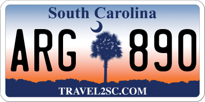 SC license plate ARG890