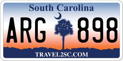 SC license plate ARG898