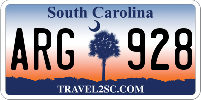 SC license plate ARG928