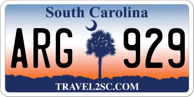 SC license plate ARG929