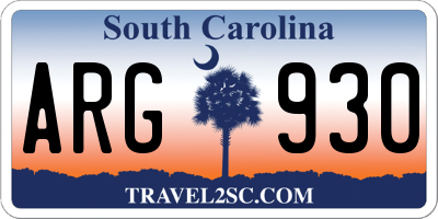 SC license plate ARG930