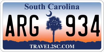 SC license plate ARG934
