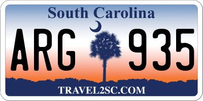 SC license plate ARG935