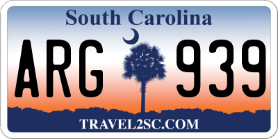 SC license plate ARG939