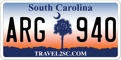 SC license plate ARG940