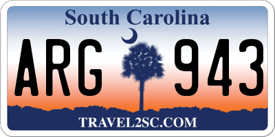 SC license plate ARG943