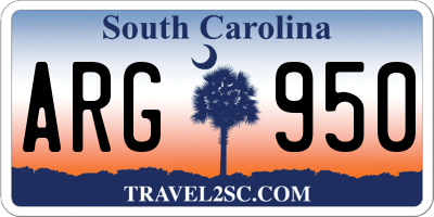 SC license plate ARG950