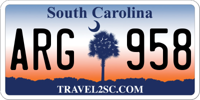 SC license plate ARG958