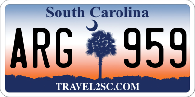 SC license plate ARG959