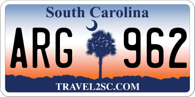 SC license plate ARG962