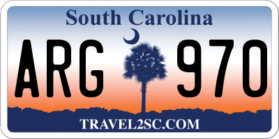 SC license plate ARG970