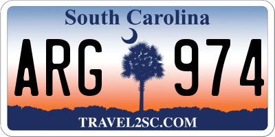 SC license plate ARG974