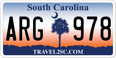 SC license plate ARG978