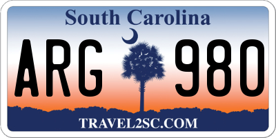 SC license plate ARG980