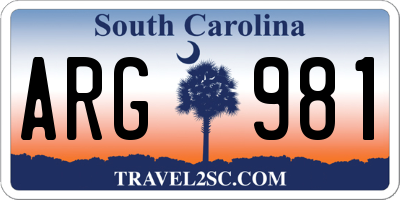 SC license plate ARG981