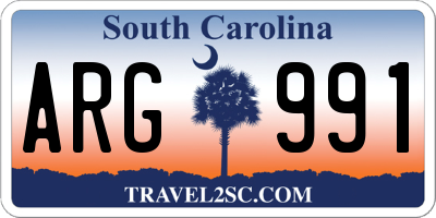 SC license plate ARG991