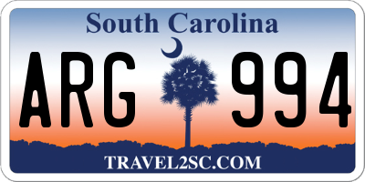 SC license plate ARG994