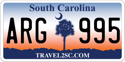 SC license plate ARG995