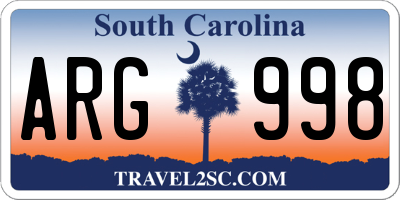 SC license plate ARG998