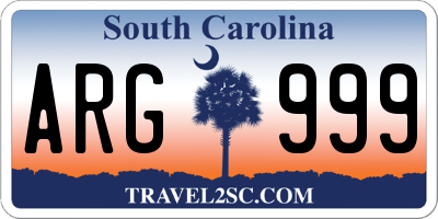 SC license plate ARG999