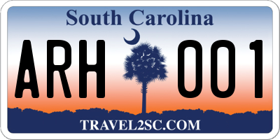 SC license plate ARH001