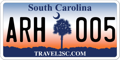 SC license plate ARH005