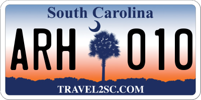 SC license plate ARH010