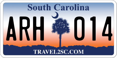 SC license plate ARH014