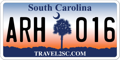 SC license plate ARH016