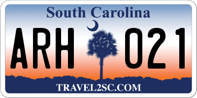 SC license plate ARH021