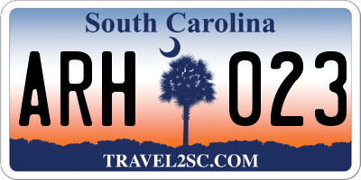 SC license plate ARH023
