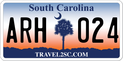 SC license plate ARH024