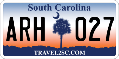 SC license plate ARH027