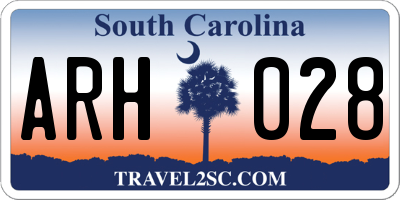 SC license plate ARH028